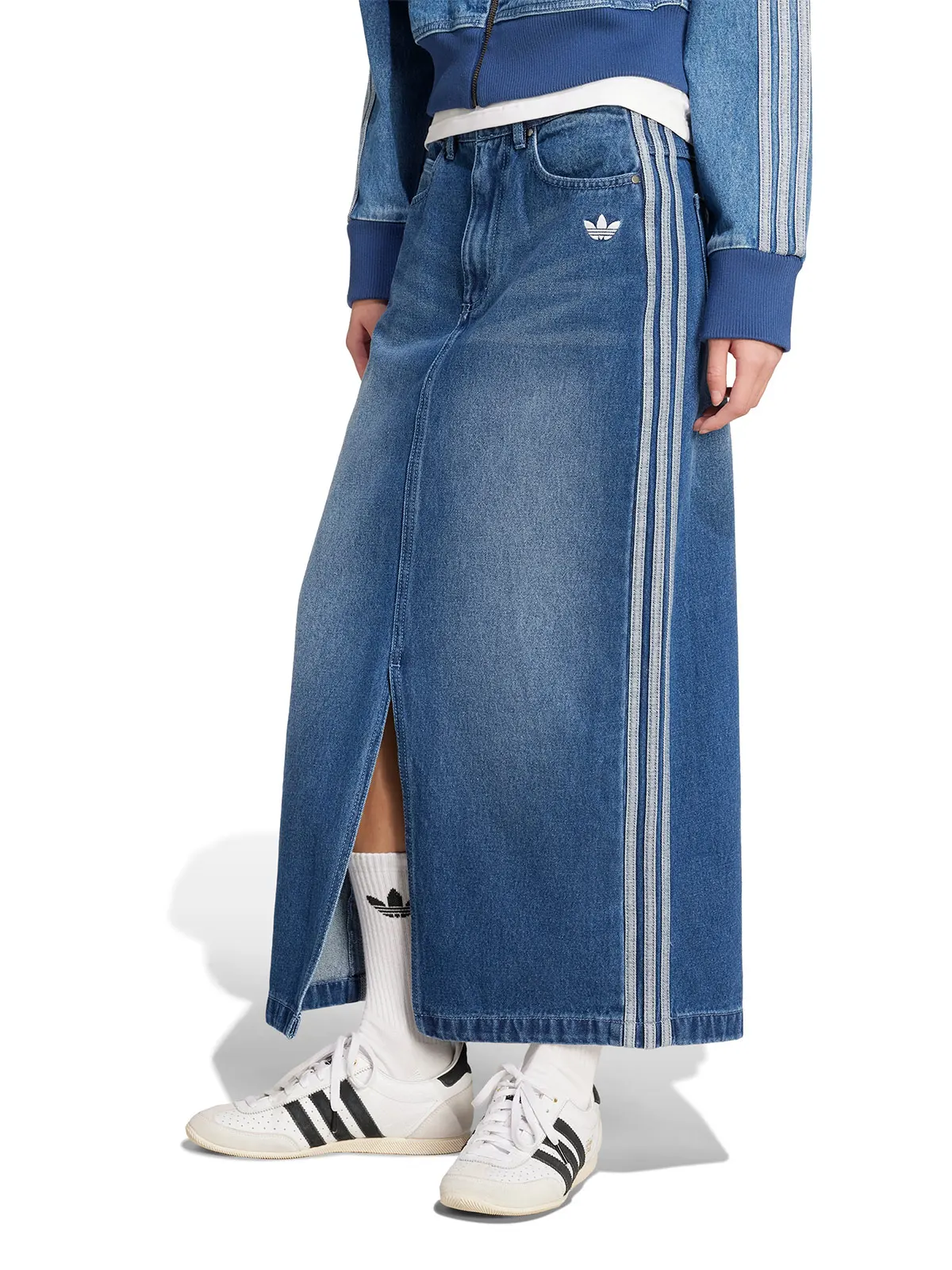 FALDA MUJER ADIDAS ORIGINALS ALGODÓN LÁPIZ DENIM 3 TIRAS - 2