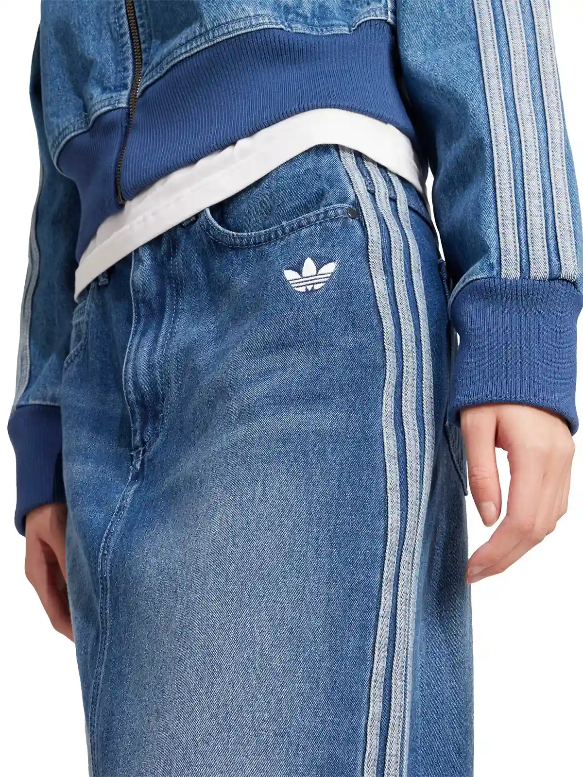 FALDA MUJER ADIDAS ORIGINALS ALGODÓN LÁPIZ DENIM 3 TIRAS - 5