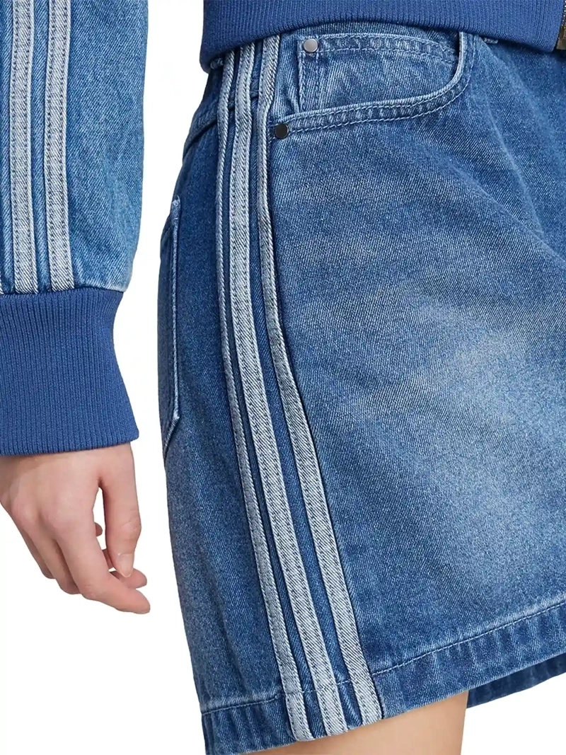 FALDA MUJER ADIDAS ALGODÓN MINI DENIM 3 TIRAS - 4