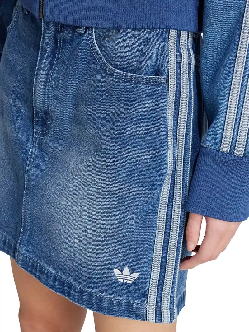 FALDA MUJER ADIDAS ALGODÓN MINI DENIM 3 TIRAS - 5