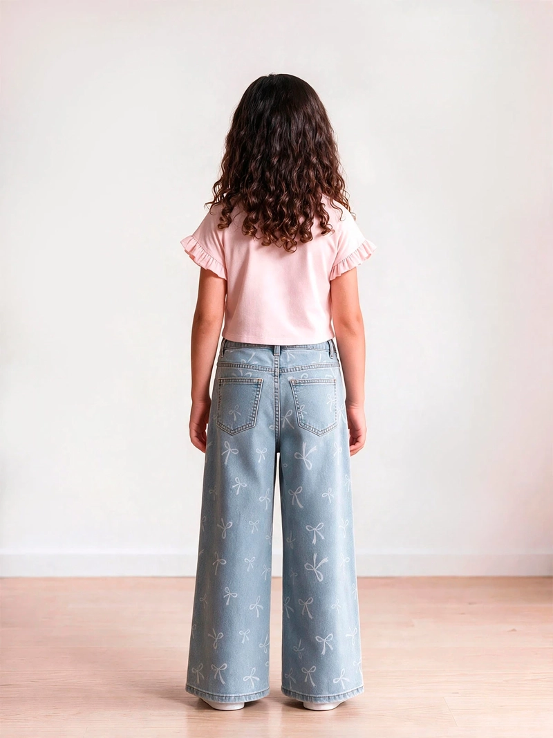 JEANS NIÑA HARVEST ALGODÓN WIDE PRINT - 2