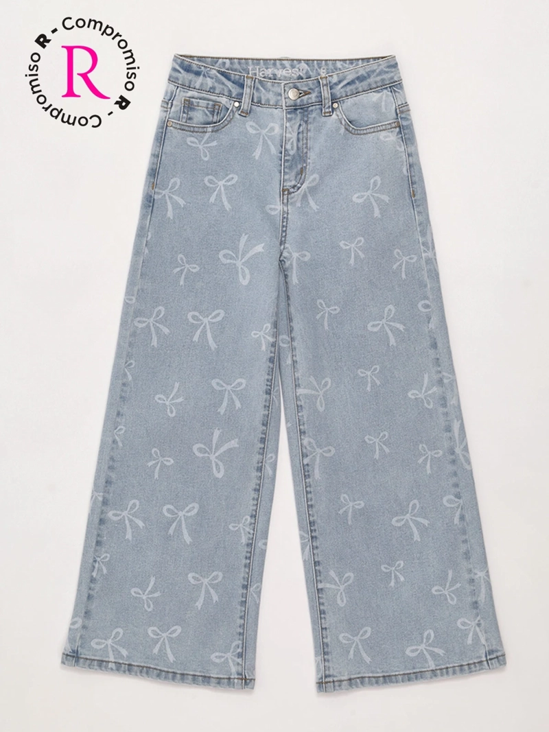 JEANS NIÑA HARVEST ALGODÓN WIDE PRINT - 3