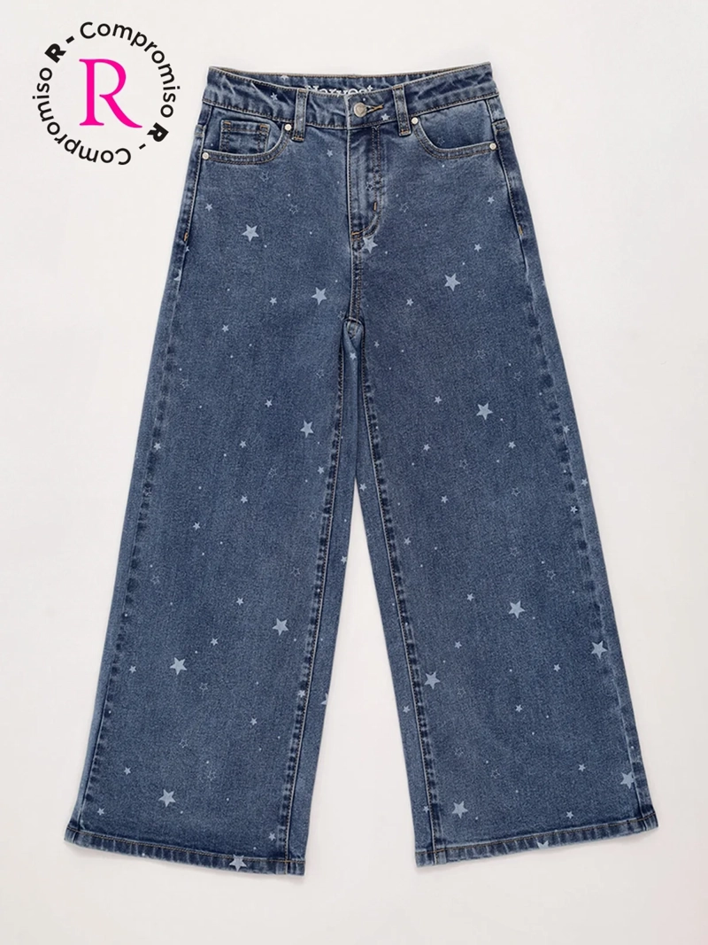 JEANS NIÑA HARVEST ALGODÓN WIDE PRINT - 3