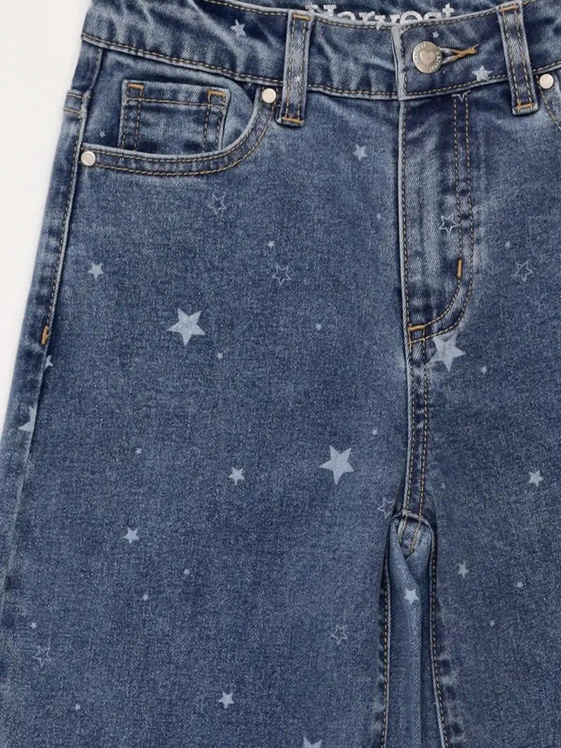 JEANS NIÑA HARVEST ALGODÓN WIDE PRINT - 5