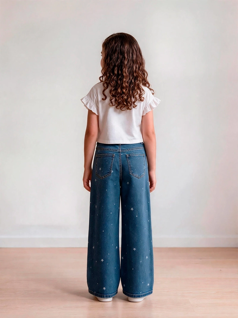 JEANS NIÑA HARVEST ALGODÓN WIDE PRINT - 2