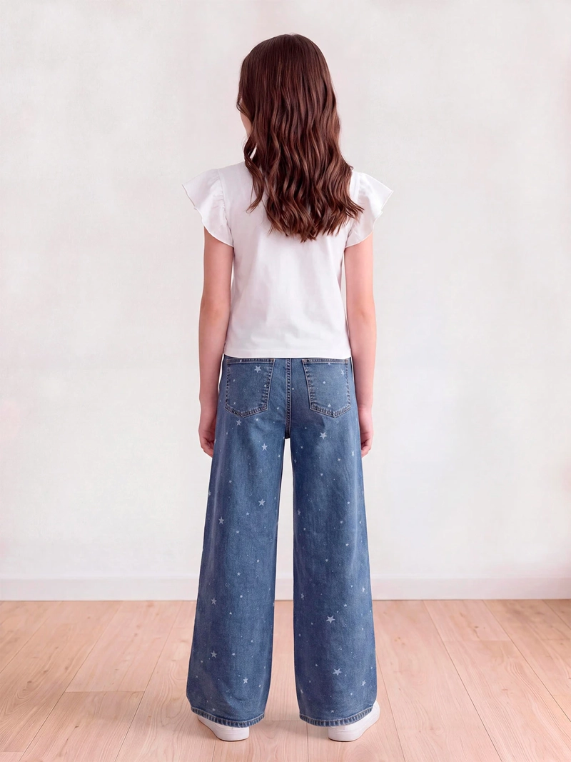 JEANS NIÑA INDEX TEEN ALGODÓN WIDE PRINT - 2