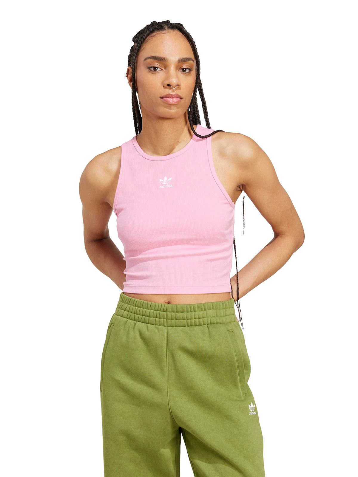 POLERA MUJER ADIDAS ORIGINALS SIN MANGAS ESSENTIALS ACANALADA - 2