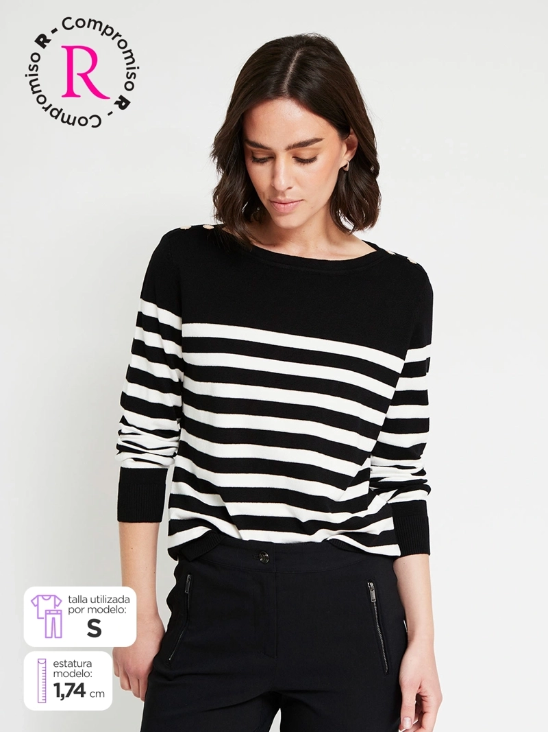 SWEATER MUJER CACHAREL CUELLO BOTE MANGA LARGA - 1