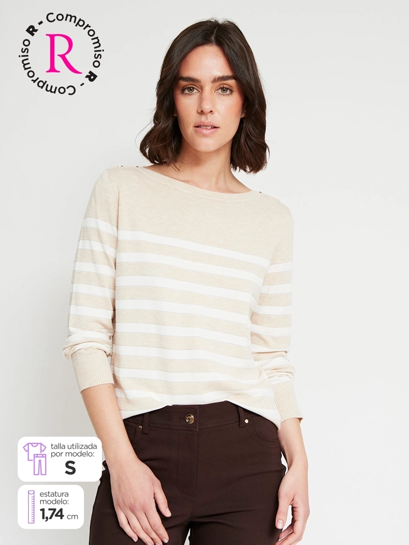 SWEATER MUJER CACHAREL CUELLO BOTE MANGA LARGA - 1