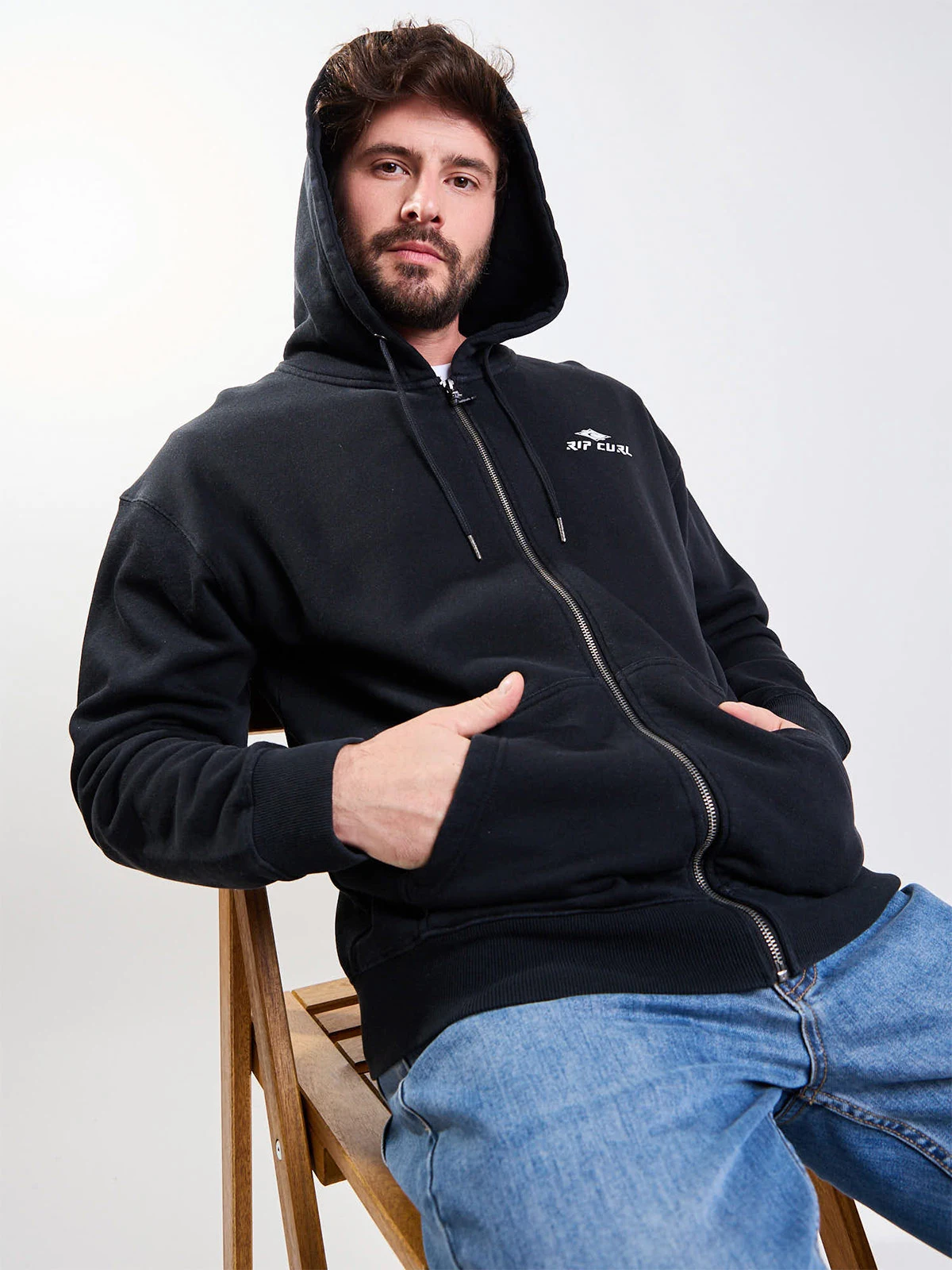 POLERÓN HOMBRE RIP CURL ALGODÓN FULL ZIPPER - 1