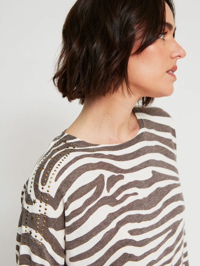 SWEATER MUJER TATIENNE CUELLO REDONDO ESTAMPADO - 3