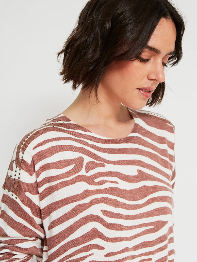SWEATER MUJER TATIENNE CUELLO REDONDO ESTAMPADO - 3