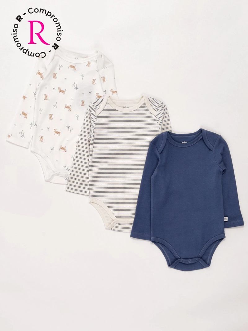 PACK X3 BODY NIÑO BABY HARVEST ALGODÓN  - 1