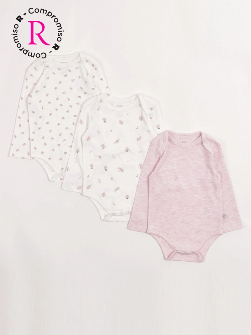 PACK X3 BODY NIÑA BABY HARVEST ALGODÓN  - 1