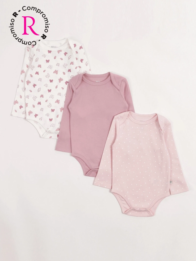 PACK X3 BODY NIÑA BABY HARVEST ALGODÓN  - 1