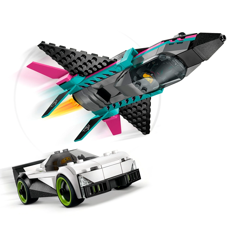 BLOQUES DE CONSTRUCCIÓN LEGO 60489 AVIÓN JET VS. AUTO - 1