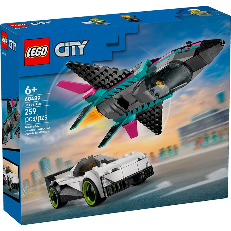 BLOQUES DE CONSTRUCCIÓN LEGO 60489 AVIÓN JET VS. AUTO - 4