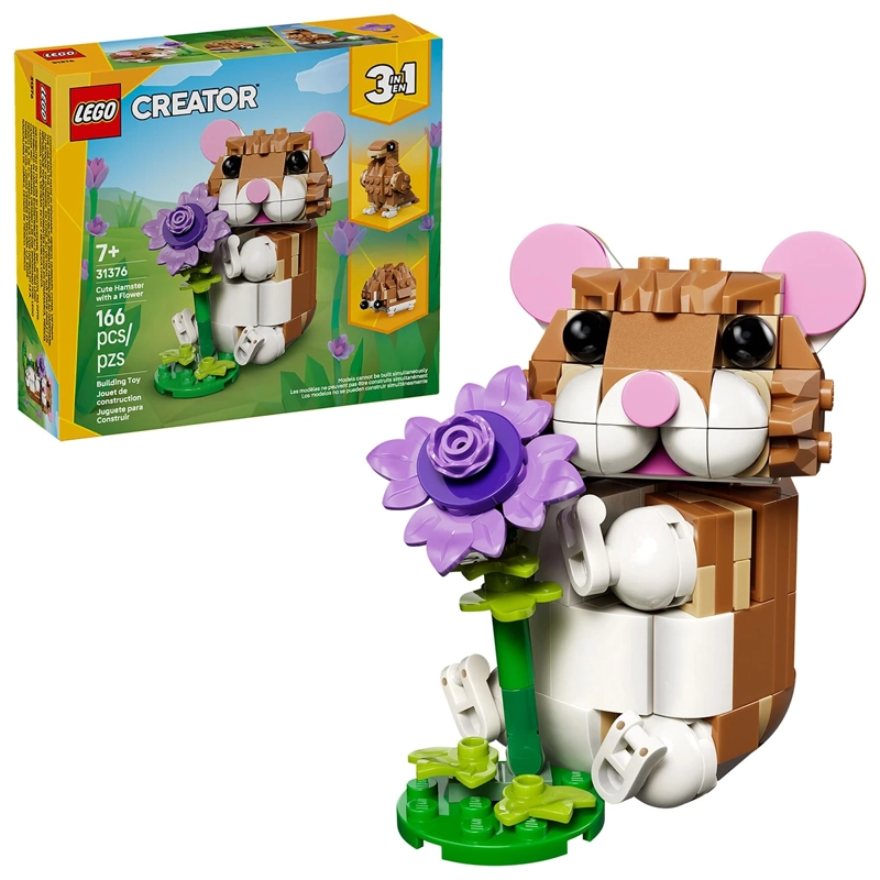 BLOQUES DE CONSTRUCCIÓN LEGO 31376 LINDO HAMSTER CON FLOR - 1