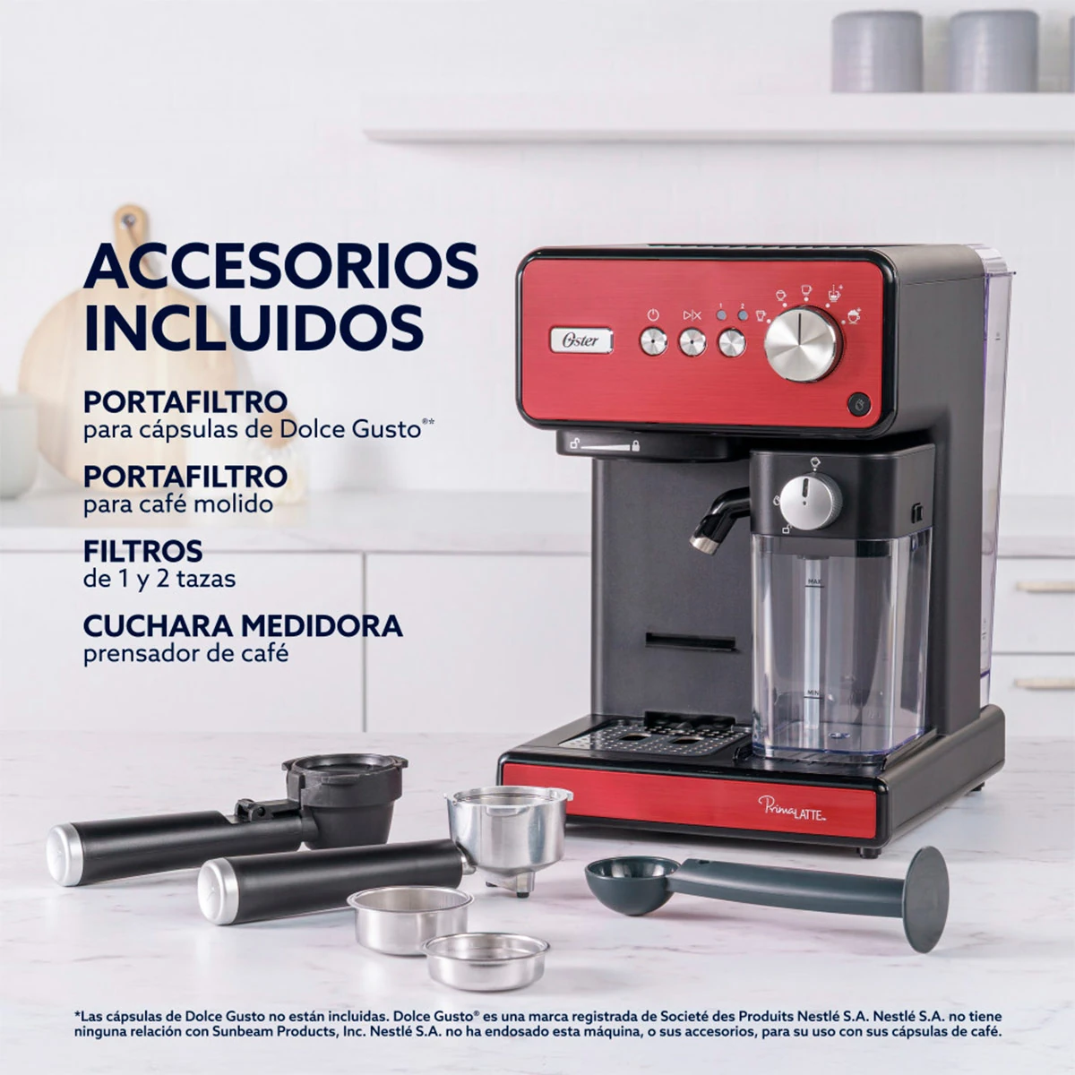 CAFETERA OSTER PRIMALATTE ROJA - 8