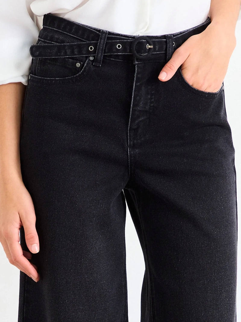 JEANS MUJER IO ALGODÓN WIDE LEG CINTURÓN - 3
