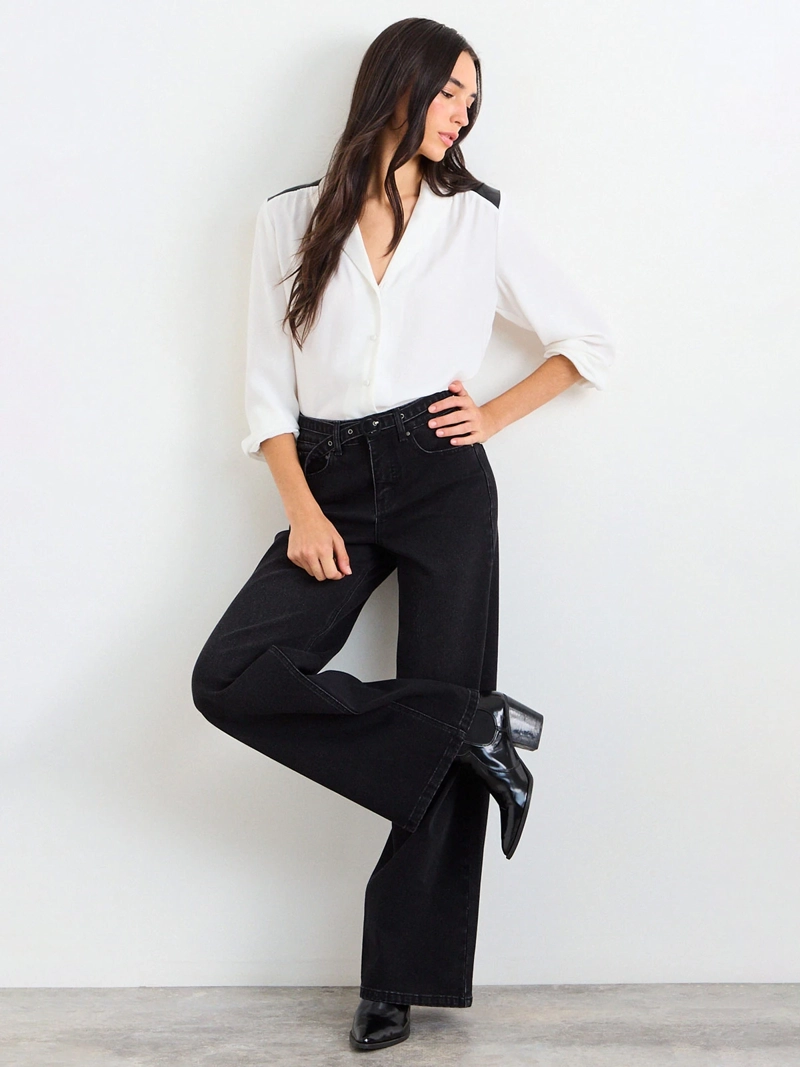JEANS MUJER IO ALGODÓN WIDE LEG CINTURÓN - 5