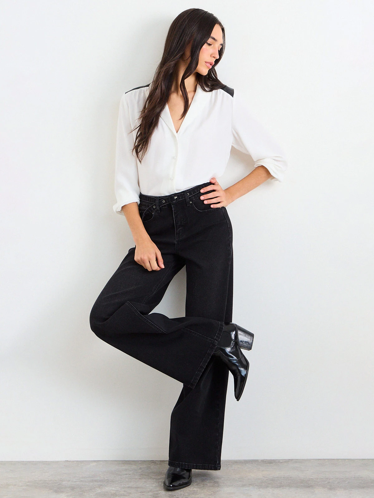 JEANS MUJER IO ALGODÓN WIDE LEG CINTURÓN - 5
