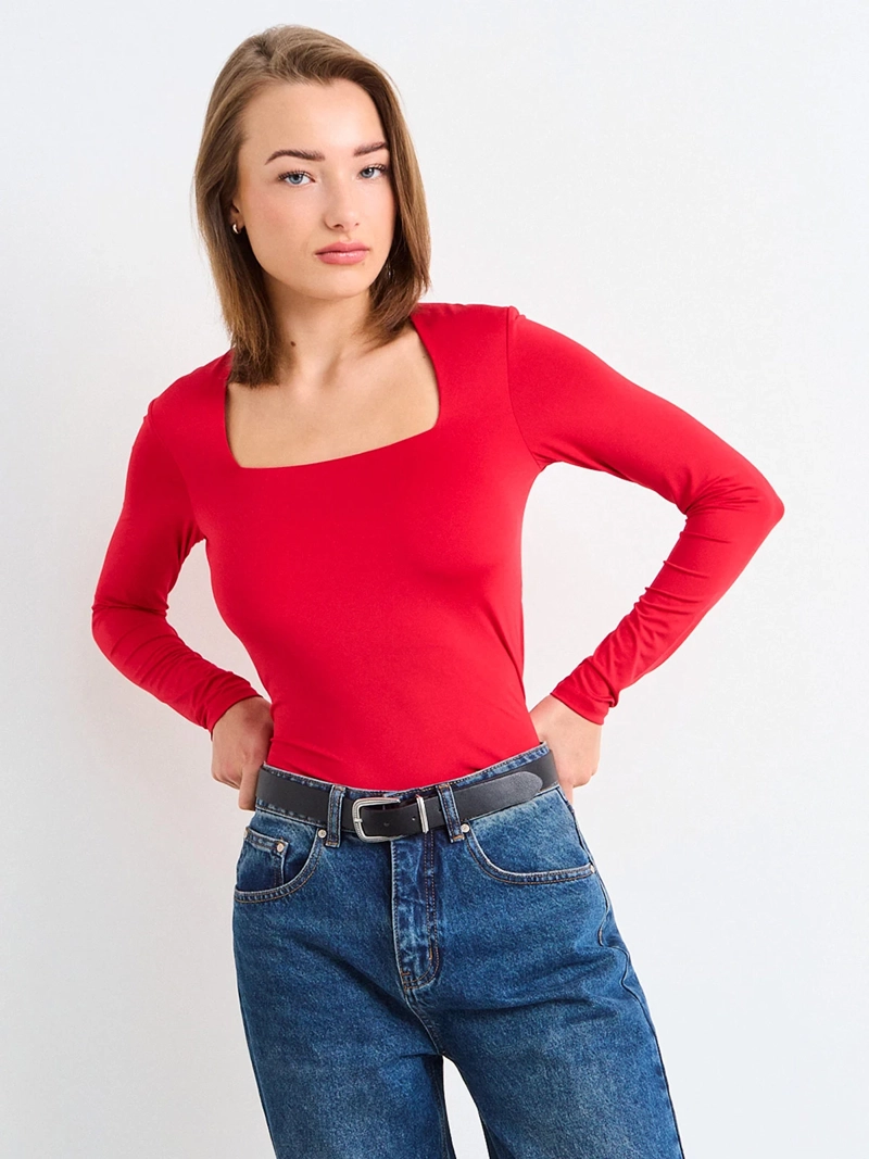 POLERA MUJER IO ESCOTE CUADRADO MANGA LARGA - 3