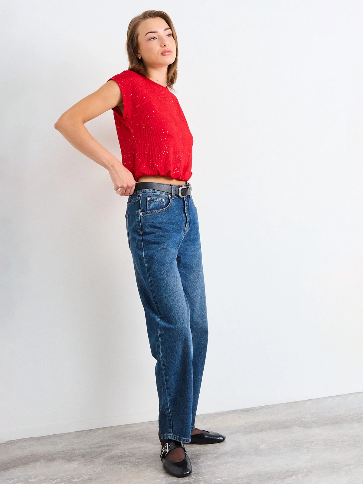 POLERA MUJER IO SIN MANGAS TEXTURA - 2