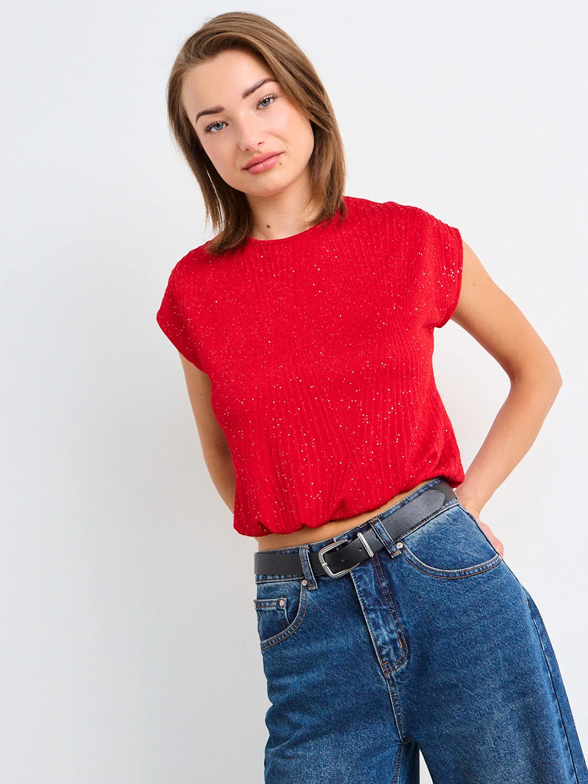 POLERA MUJER IO SIN MANGAS TEXTURA - 3