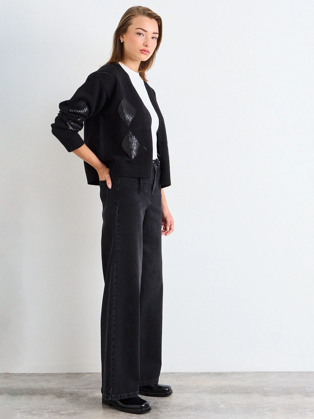 CARDIGAN MUJER IO ROMBOS LENTEJUELAS - 2