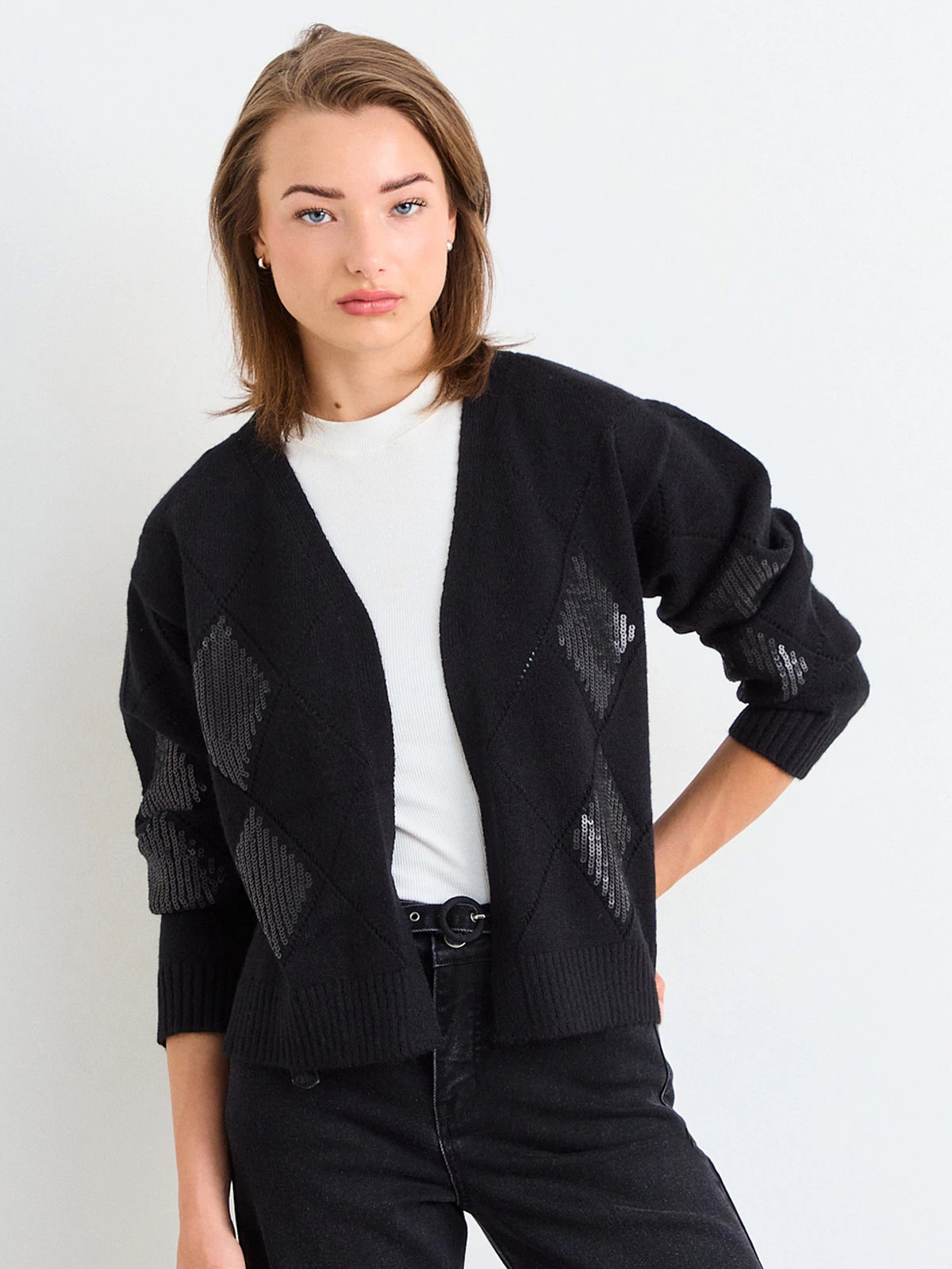 CARDIGAN MUJER IO ROMBOS LENTEJUELAS - 3