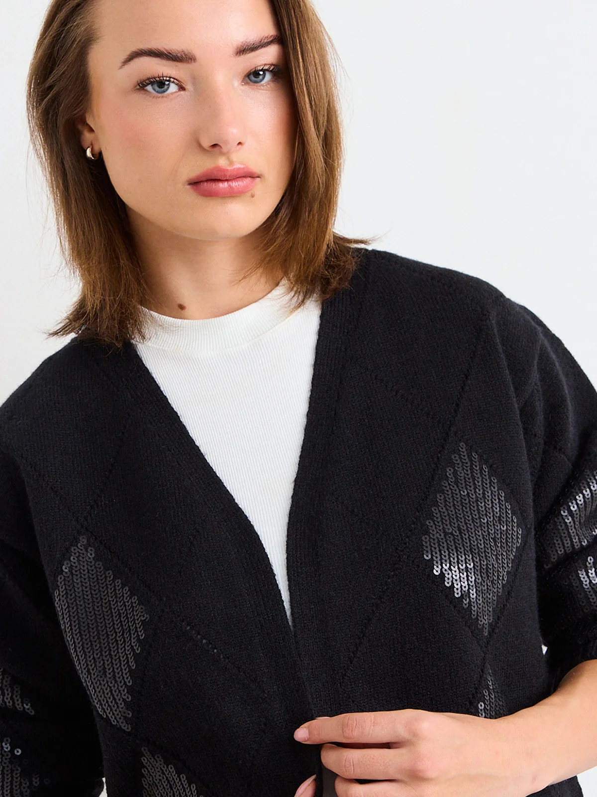 CARDIGAN MUJER IO ROMBOS LENTEJUELAS - 5