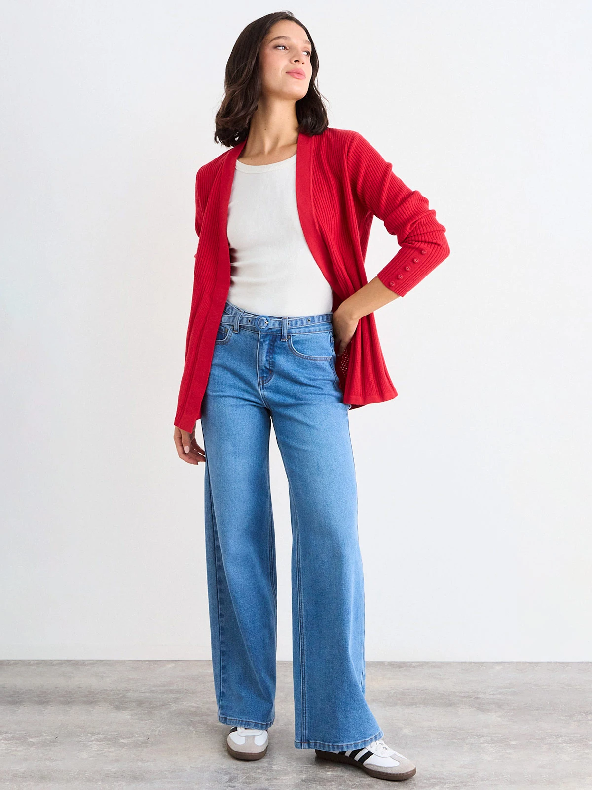 CARDIGAN MUJER IO TEJIDO LISO - 1