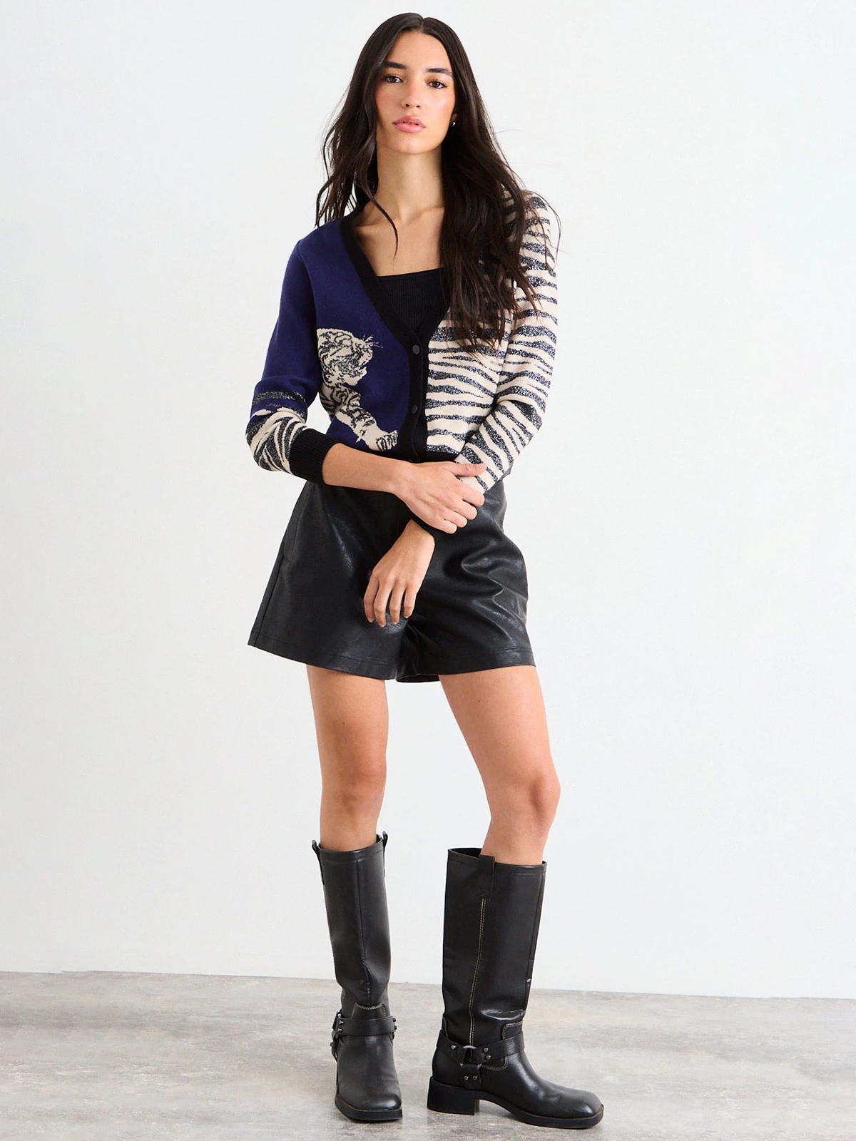 CARDIGAN MUJER IO CROP JACQUARD - 1