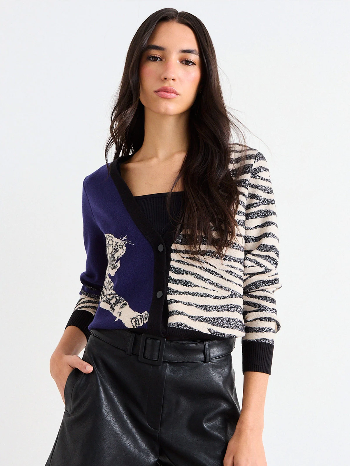 CARDIGAN MUJER IO CROP JACQUARD - 3