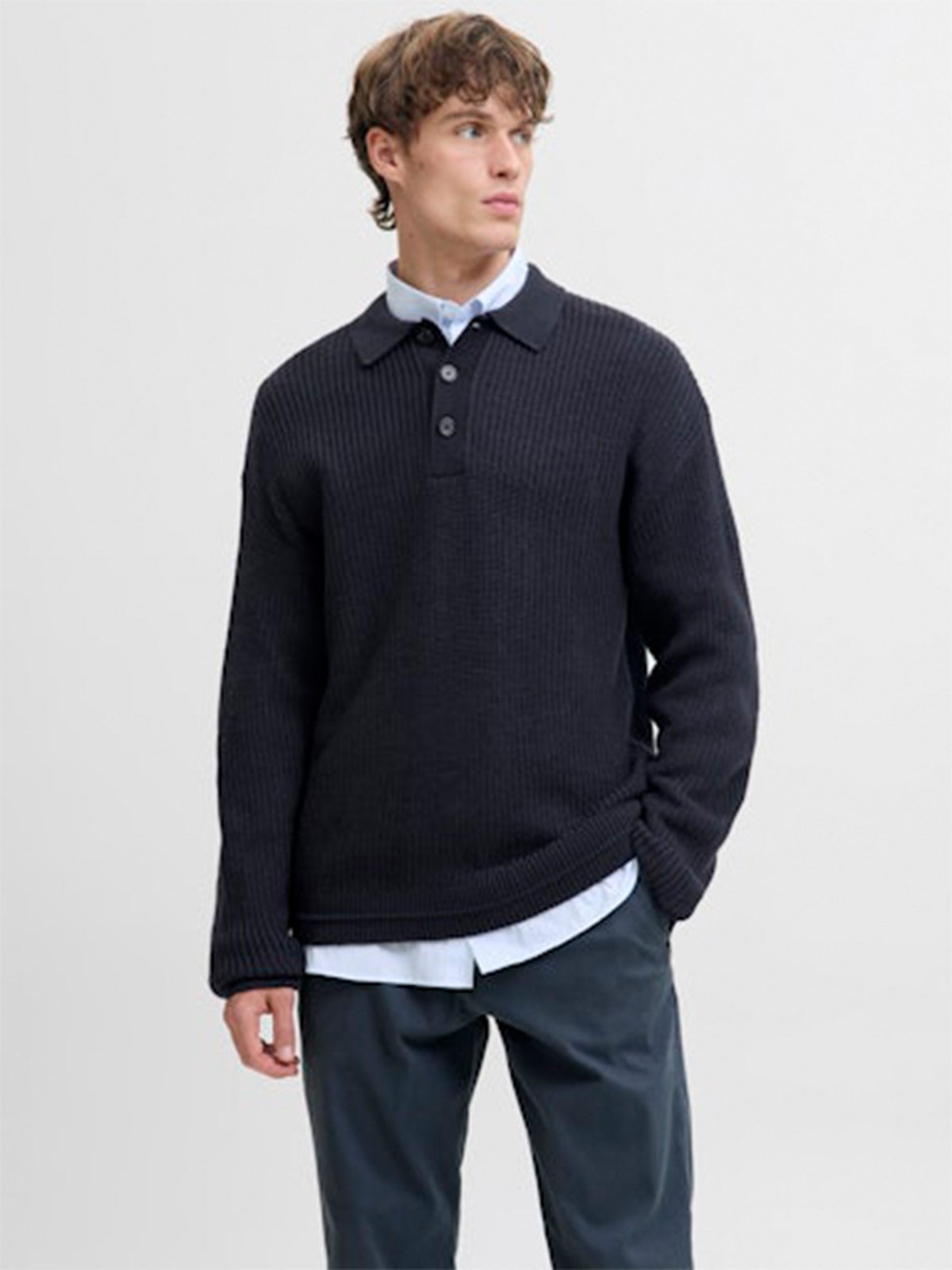 POLERA HOMBRE JACK & JONES MANGA LARGA - 1