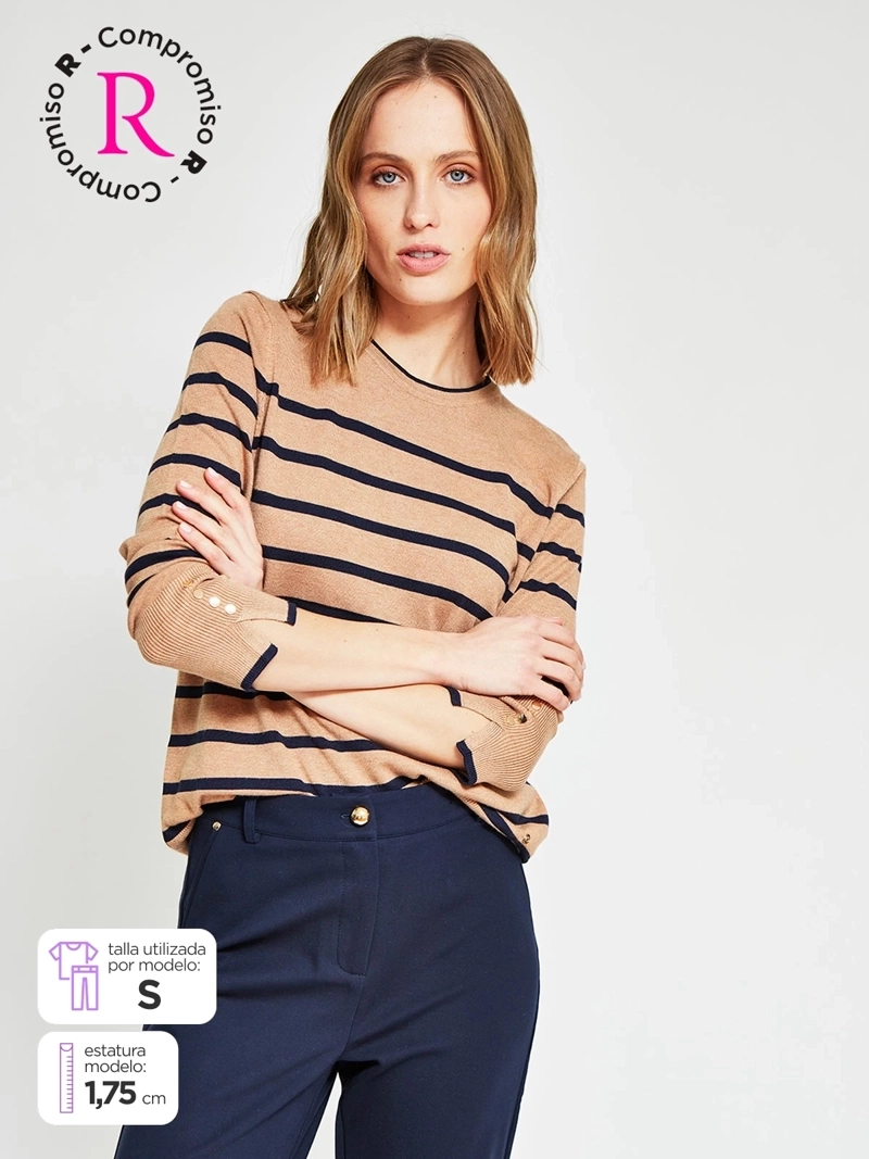 SWEATER MUJER CACHAREL CUELLO REDONDO MANGA LARGA