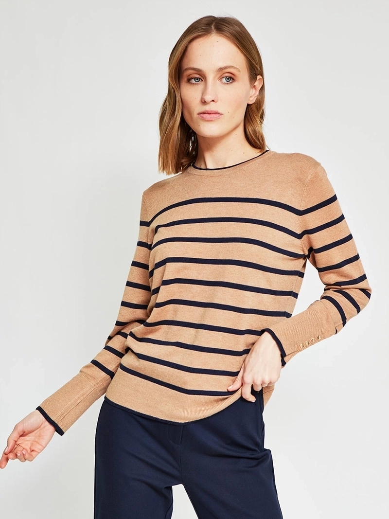 SWEATER MUJER CACHAREL CUELLO REDONDO MANGA LARGA RAYAS - 2
