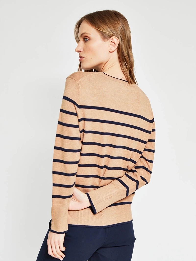 SWEATER MUJER CACHAREL CUELLO REDONDO MANGA LARGA RAYAS - 3