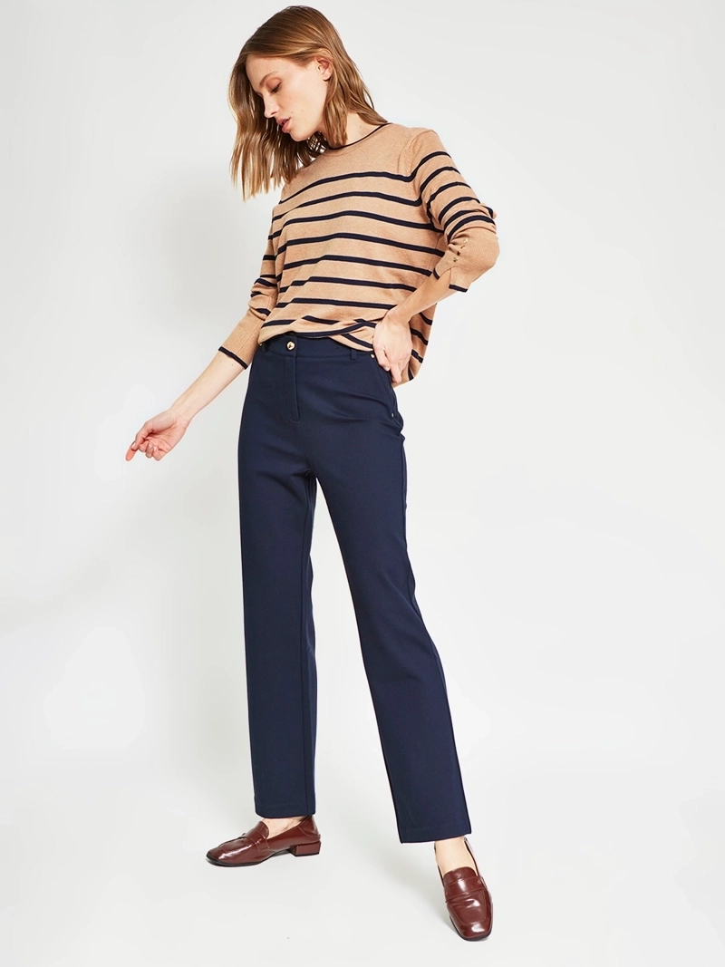 SWEATER MUJER CACHAREL CUELLO REDONDO MANGA LARGA RAYAS - 5