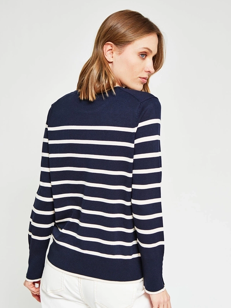 SWEATER MUJER CACHAREL CUELLO REDONDO MANGA LARGA RAYAS - 3