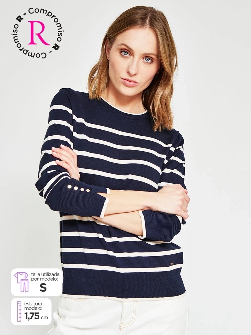 SWEATER MUJER CACHAREL CUELLO REDONDO MANGA LARGA