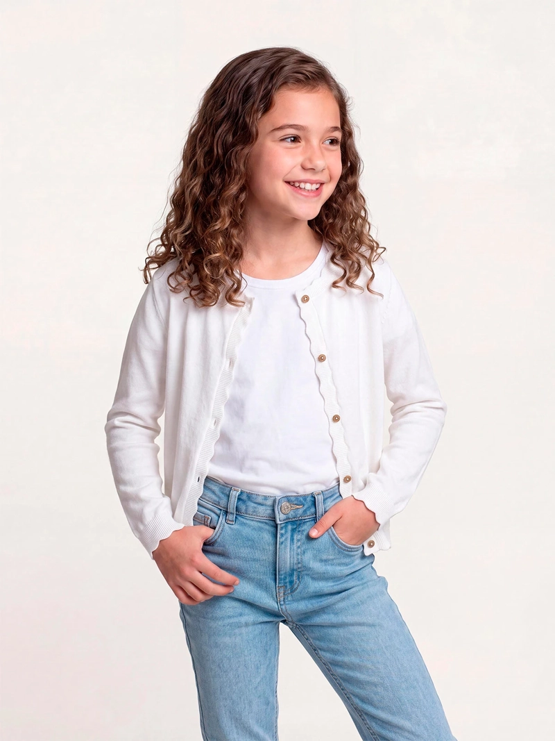 SWEATER NIÑA HARVEST ALGODÓN BOTONES - 1