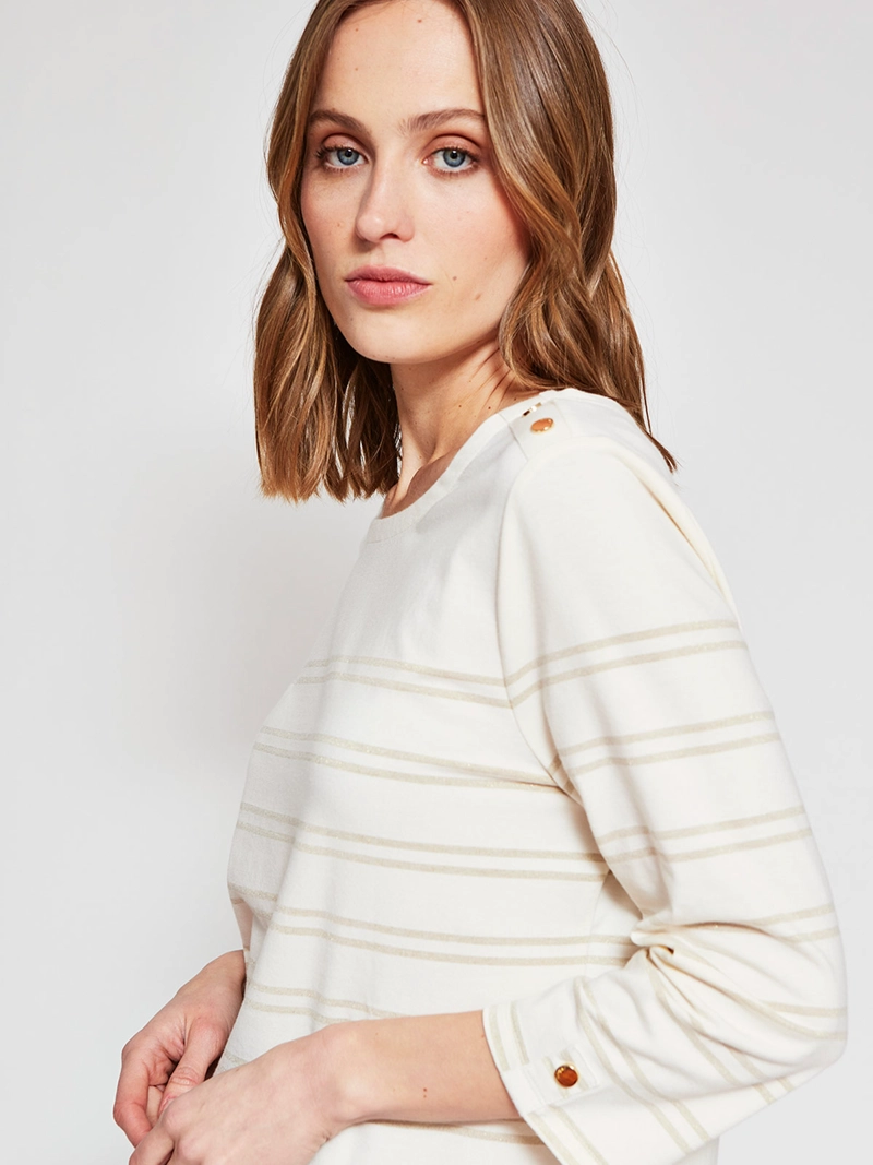 POLERA MUJER CACHAREL ALGODÓN CUELLO REDONDO MANGA 3/4 - 3