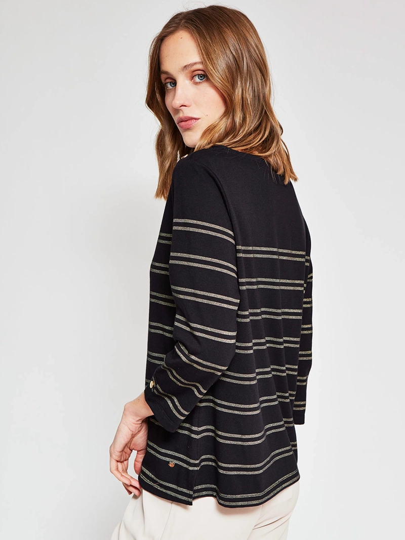 POLERA MUJER CACHAREL ALGODÓN CUELLO REDONDO MANGA 3/4 - 2