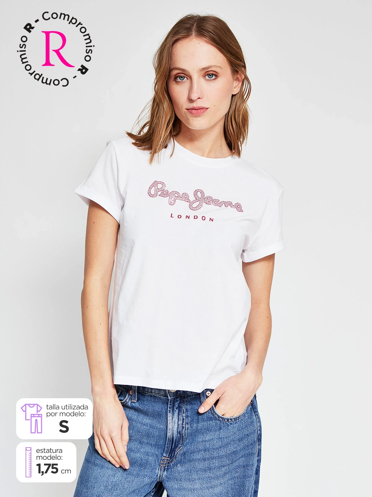 POLERA MUJER PEPE JEANS ALGODÓN LENTEJUELAS - 1