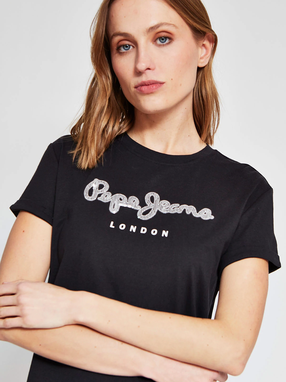 POLERA MUJER PEPE JEANS ALGODÓN LENTEJUELAS - 3
