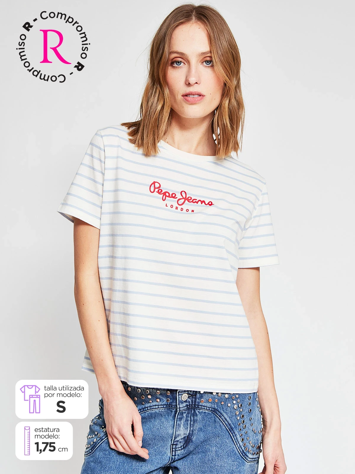 POLERA MUJER PEPE JEANS ALGODÓN RAYAS - 1