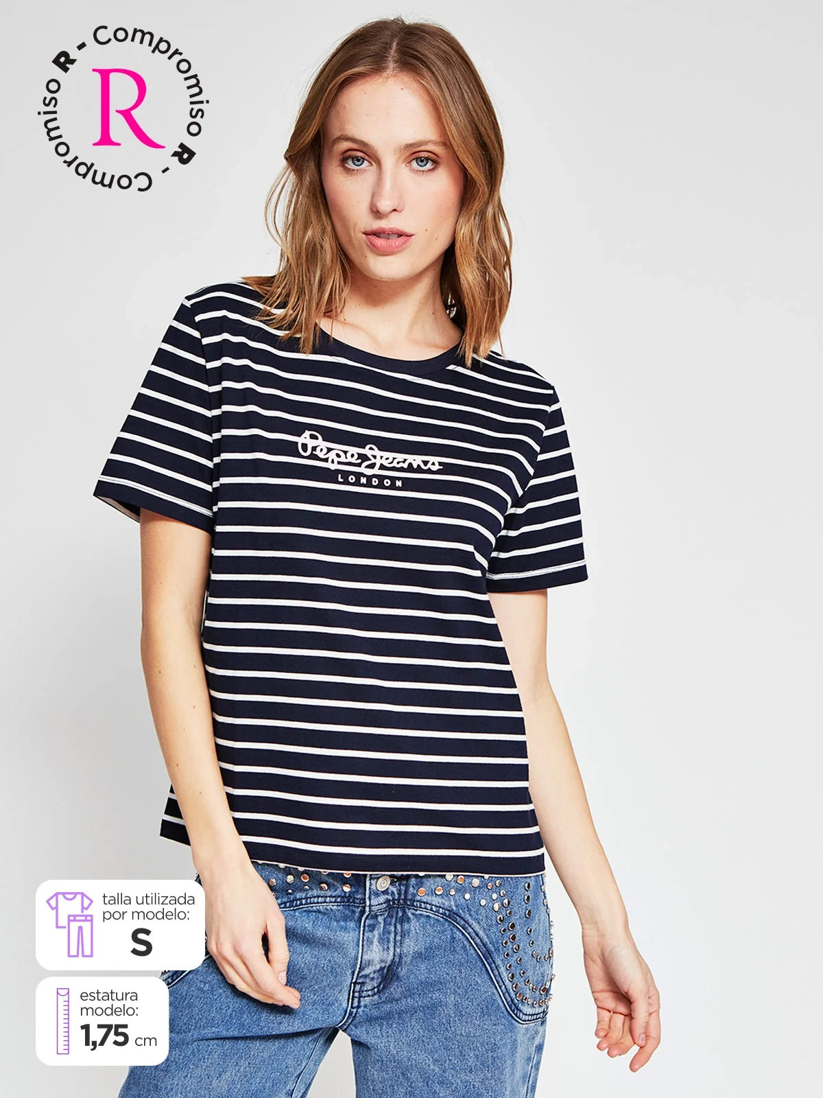 POLERA MUJER PEPE JEANS ALGODÓN RAYAS - 1
