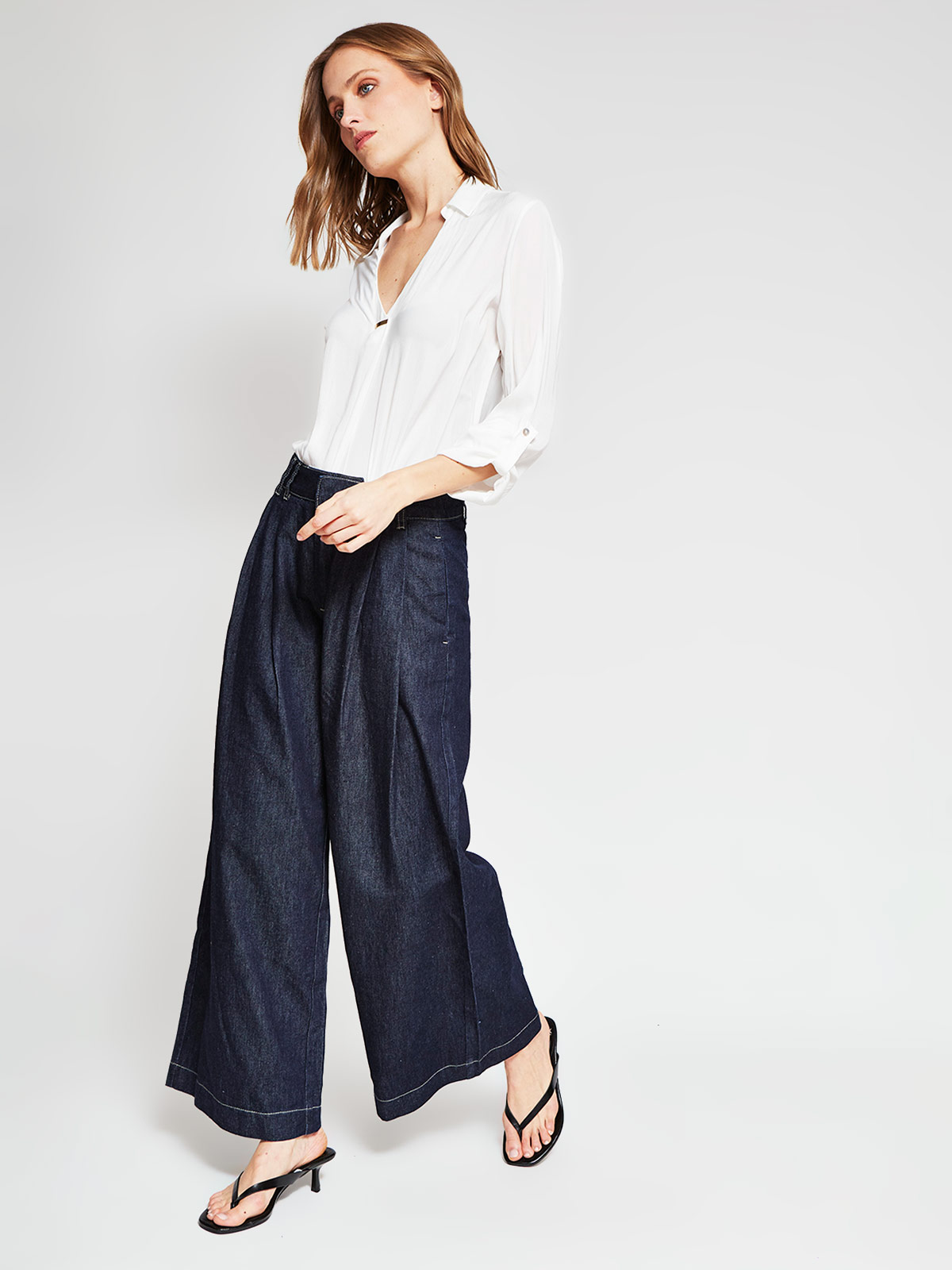BLUSA MUJER CACHAREL CUELLO CAMISERO MANGA LARGA TEXTURADA - 5